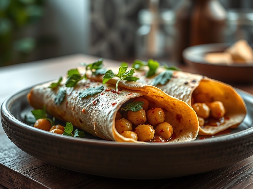 Spicy Chickpea Wraps