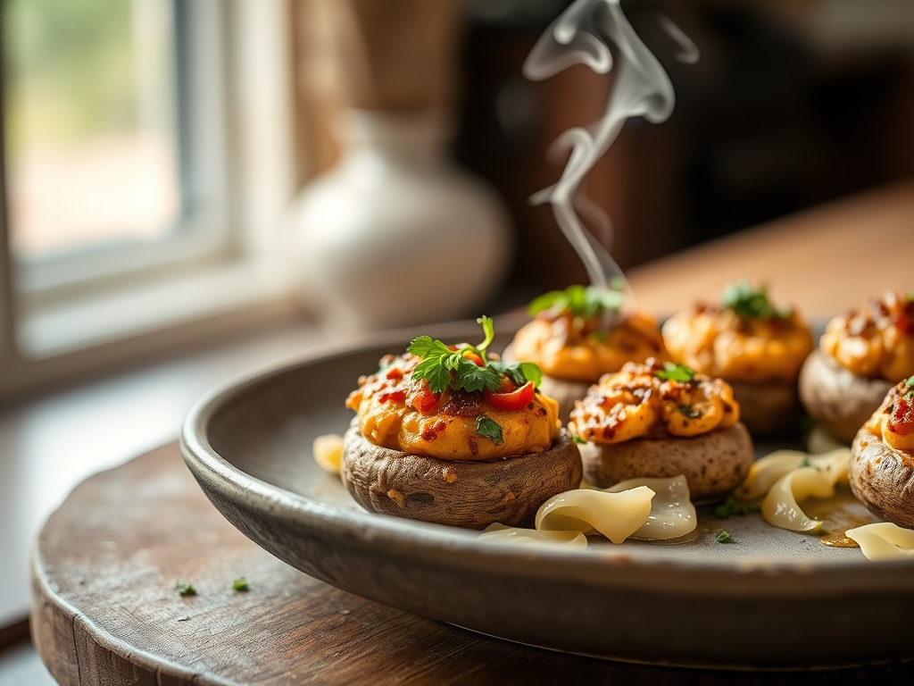 Spicy Stuffed Mushrooms
